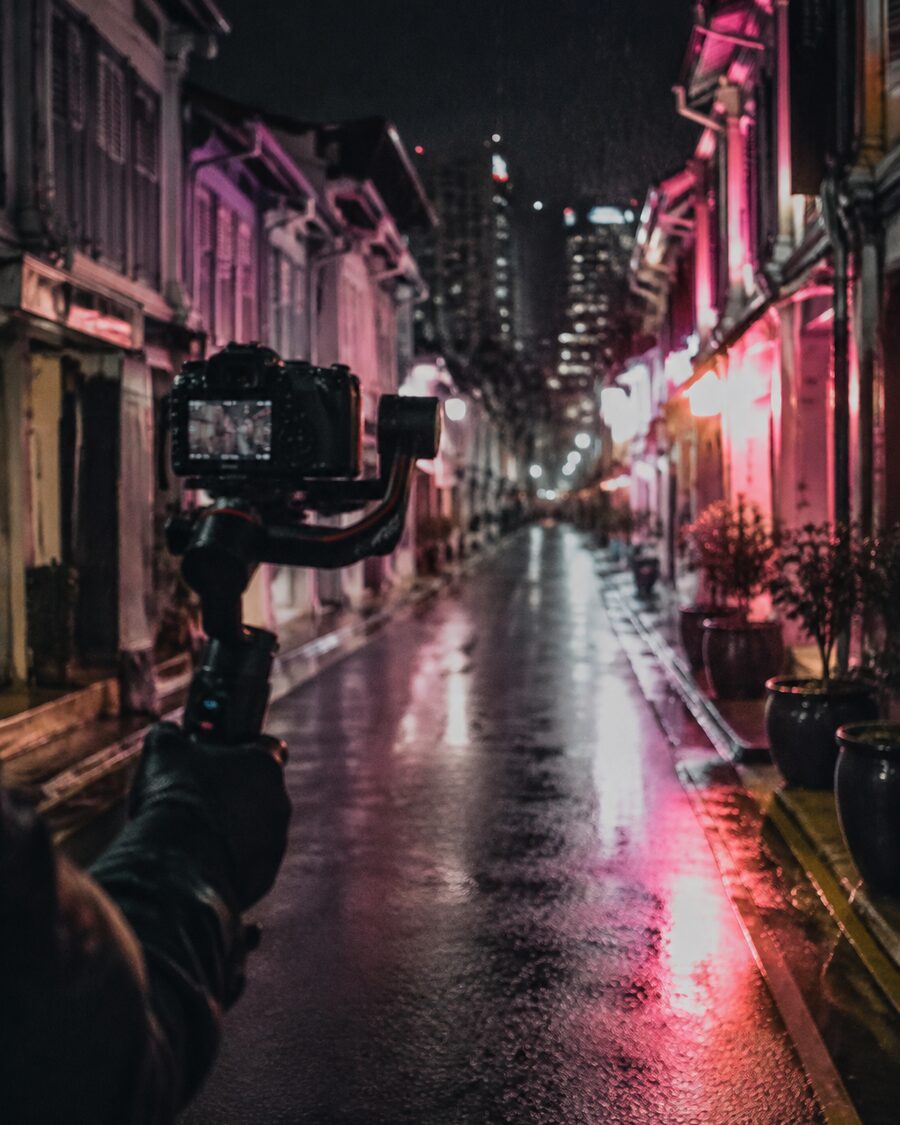 Social / vertical, wet street reflections